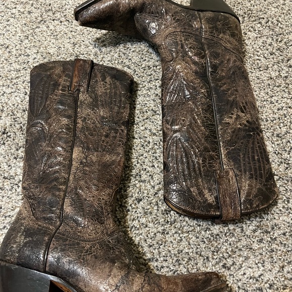 Steve Madden Distressed Leather Cowboy Boots - Picture 5 of 6